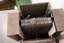 Machine that shreds electronic materials